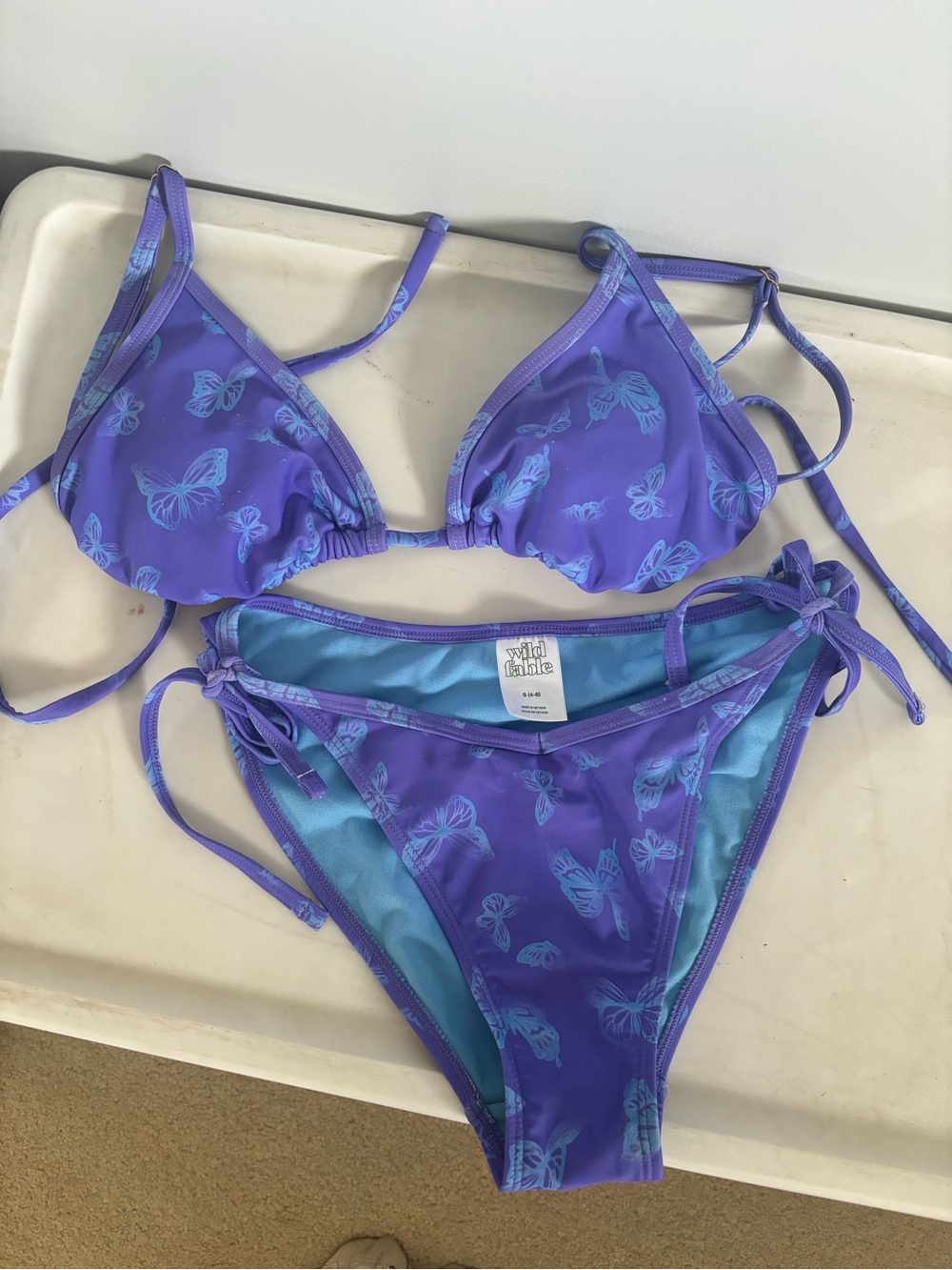 wild fable Purple and Light Blue Butterfly Swim Set